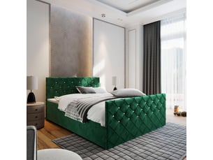 Lit avec rangement 160x200 cm <strong>MASSENO</strong> <strong></strong> coloris vert