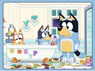 Puzzle 30p dans le bain de bluey