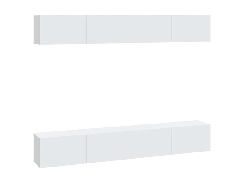  Meubles tv - banc tv - meuble de rangement muraux 4 pcs blanc 100x30x30 cm  - Conforama A