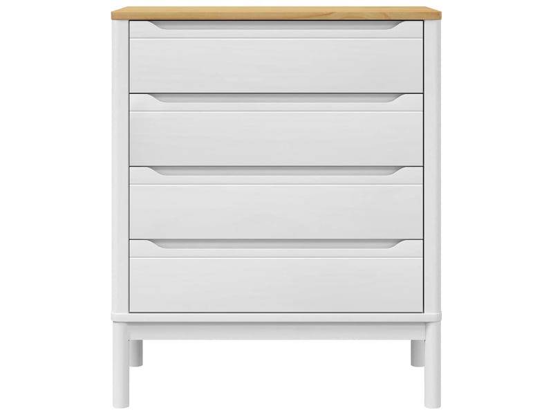  Commode chambre adulte, armoire à tiroirs floro blanc bois de pin massif shl92437  - Conforama E
