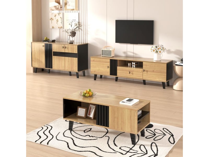  Ensemble de meubles de salon moderne - 3 pièces - table basse - meuble tv 170x40x50.5 cm 100x60x45cm - Conforama C