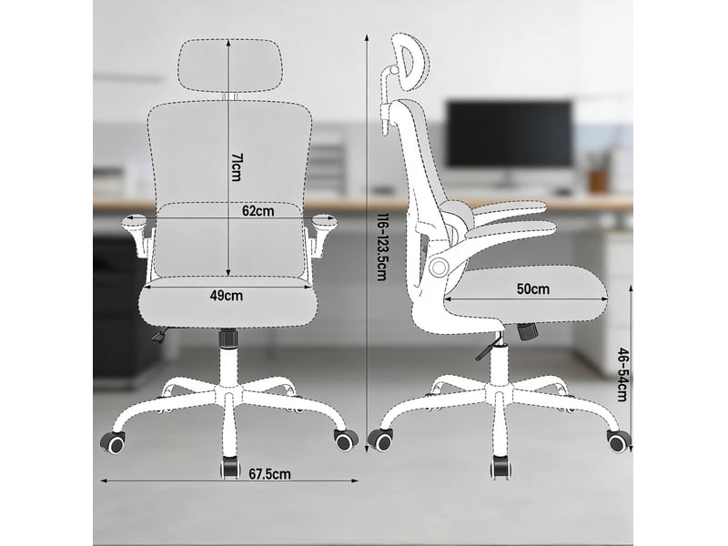  Fauteuil de bureau ergonomique avec appuie-tête et fonction bascule evryae  - Conforama E