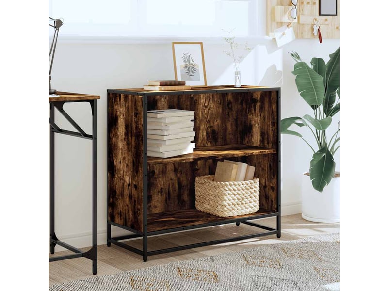  Bibliothèque, étagère de rangement chêne fumé 80,5x35x76 cm bois d'ingénierie  - Conforama C