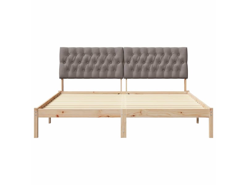  Lit double- lit adulte -  cadre de lit avec tête de lit rembourrée marron 180 x 200 cm  - Conforama D