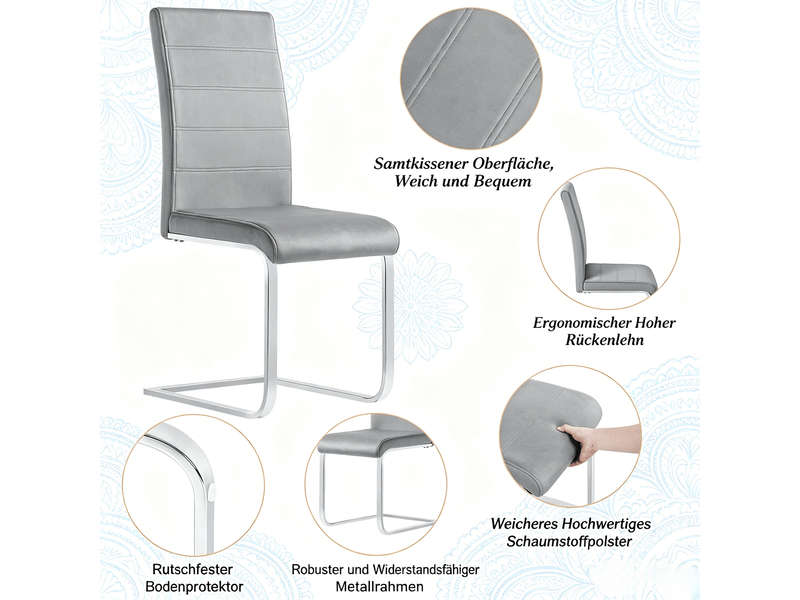  Chaise de salle à manger dossier haut chaise repas confort d'assise piètement luge usage bureau usage conférence usage détente  - Conforama E