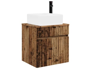 Meuble de lavabo mural, rangement salle de bain bois ancien 49x41x63 cm shl3401