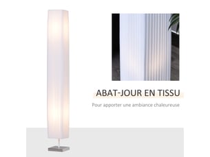 Lampadaire lampe sur pied de salon style moderne lampadaire sur pied avec interrupteur blanc acier