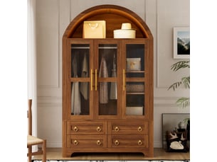 Armoire 4 tiroir(s) <strong></strong> <strong>CozyNest</strong> coloris bois foncé largeur 110 cm
