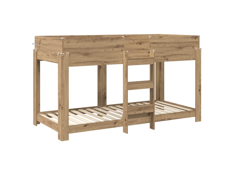  Lit superposé pour enfants - lit jeune chêne artisanal 90 x 190 cm  - Conforama D