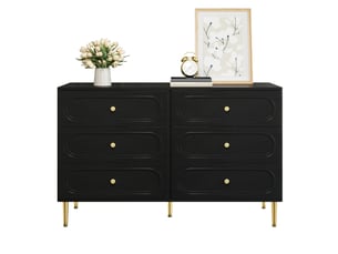 Commode 6 tiroir(s)    LPOSPI  coloris noir largeur 120 cm