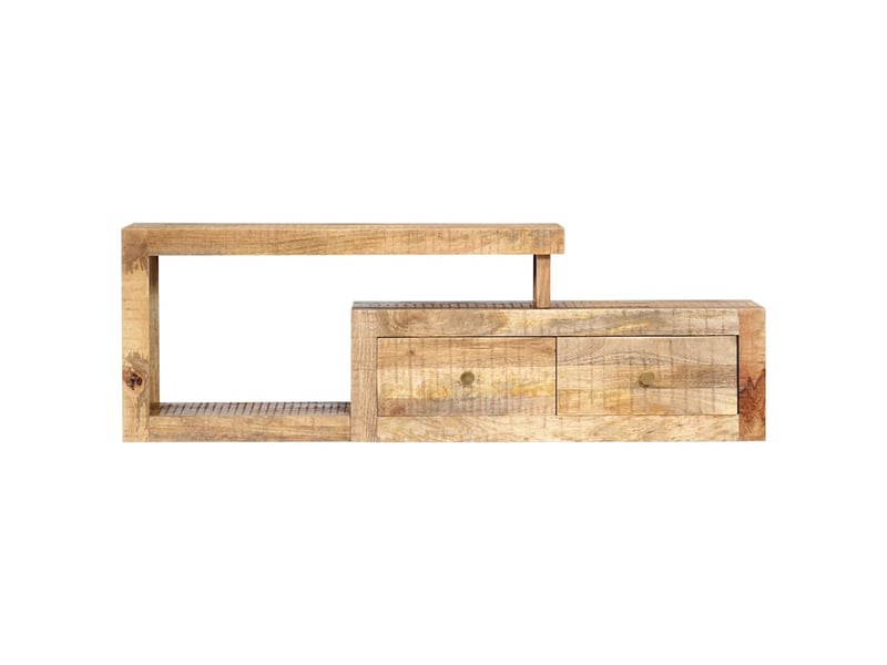  Meuble tv - banc tv - meuble de rangement 120x30x40 cm bois massif de manguier  - Conforama A