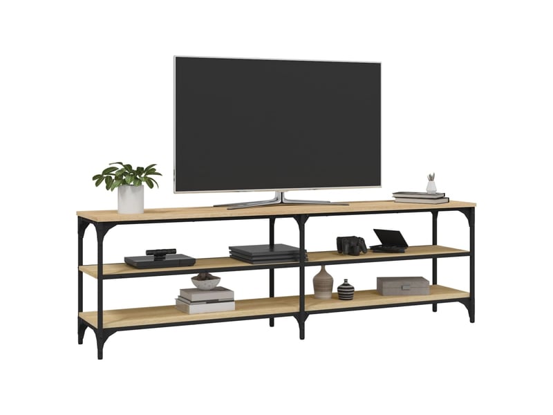  Meuble tv - banc tv - meuble de rangement chêne sonoma 160x30x50 cm bois d'ingénierie  - Conforama D
