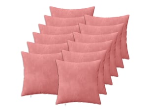 Lot de 12 coussins avec oreiller, coussins décoratifs heerlen rose velours cf50141