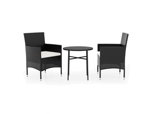 Ensemble à manger de jardin 3 pcs, salon de jardin, mobilier de salle à manger résine tressée noir shl3348