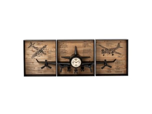 Horloge murale triptyque dagny 225cm noir