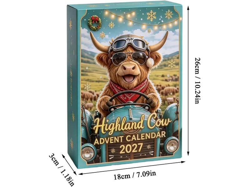  Calendrier de l'avent 2026 highland cow – 24 mini figurines 3d à collectionner-style 2  - Conforama C