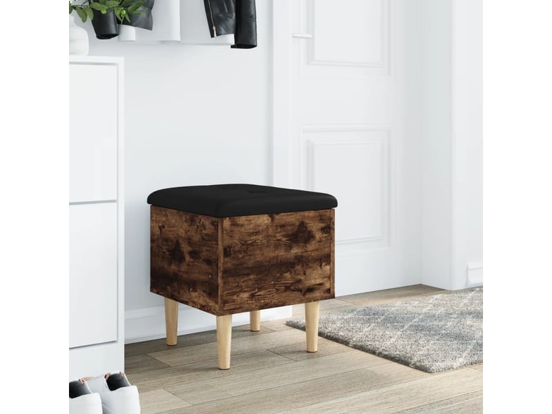  Banc chambre, banc de rangement chêne fumé 42x42x46 cm bois d'ingénierie  - Conforama C