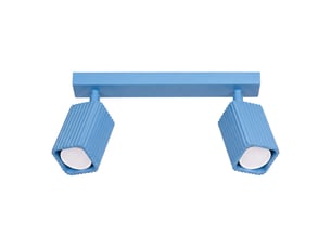 Plafonnier rayo 2 azur aluminium moderne 16.5x30x6cm