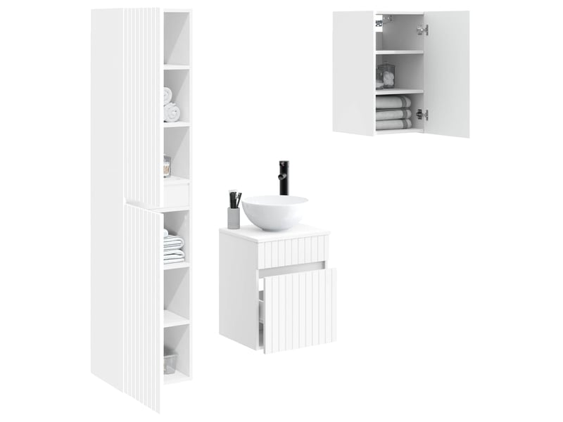 Ensemble de mobilier de salle de bain 3 pc blanc cf64246  - Conforama C