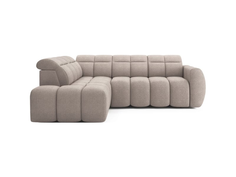 Canapé d'angle électrique ronda 4 places marron clair – angle gauche - Conforama A