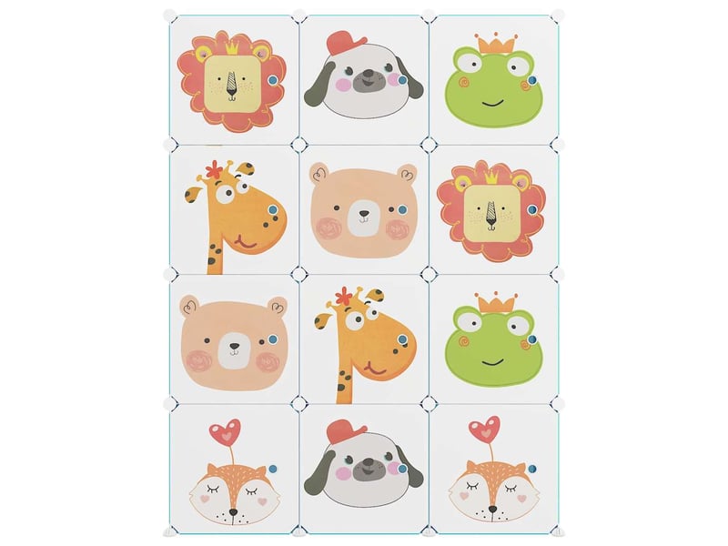  Armoire de rangement pour enfants avec 12 cubes vert pp  - Conforama C