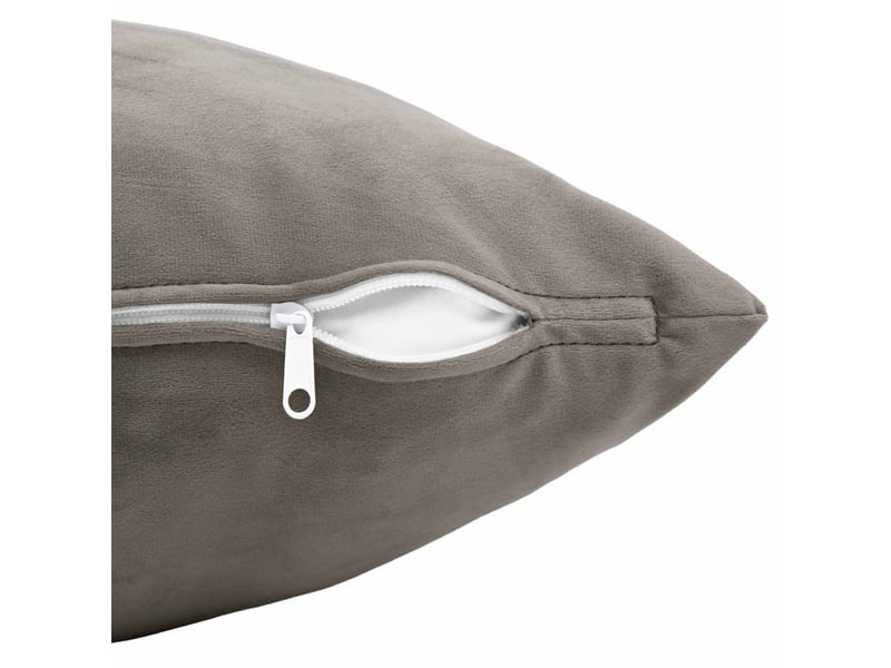 Lot de 2 coussins avec oreiller, coussins décoratifs heerlen gris clair velours cf50481 - Conforama E