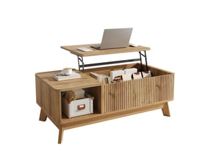 Table basse rectangulaire coloris naturel   - 48 cmx95 cm