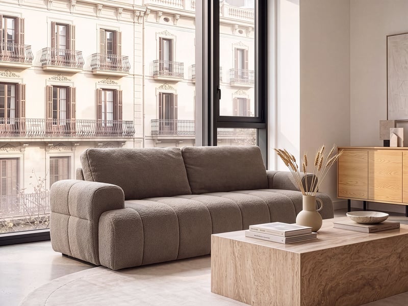  Canapé 3 places narilla bouclé taupe  - Conforama B