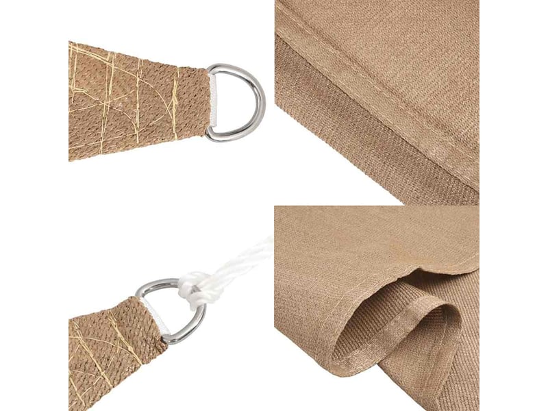  Voile d'ombrage - voile d'ombre - voile parasol 160 gm² taupe 5x8 m pehd  - Conforama E