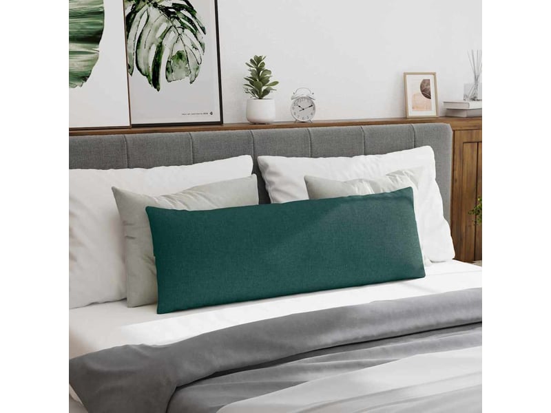 Lot de 2 coussins de canapé, coussins décoratifs tissu vert foncé 120 x 40 cm cf58982 - Conforama D