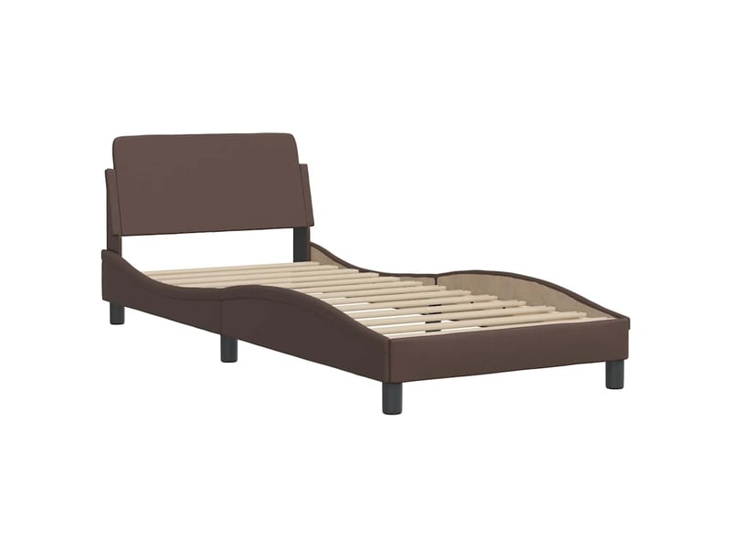  Lit simple- lit adulte -  cadre de lit viana sans matelas marron 80x200 cm similicuir  - Conforama D