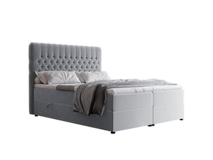 Lit coffre 200x200 cm IDOHOME ALBA coloris gris