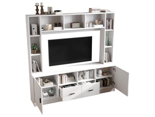 Meuble tv coloris blanc 180 cm <strong>OKMYHOME</strong> <strong></strong>