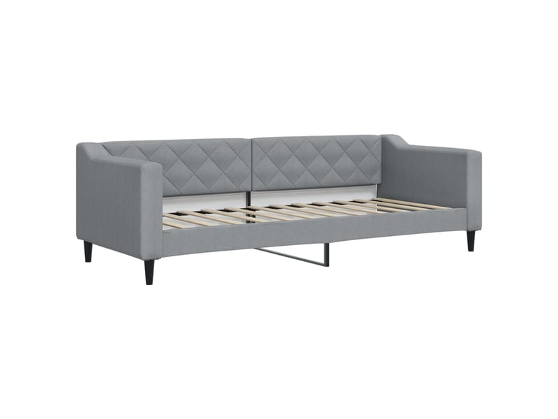  Lit simple- lit adulte -  lit de repos sans matelas gris clair 80x200 cm tissu  - Conforama A