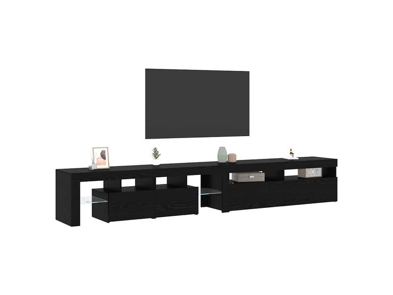  Meuble tv - banc tv - meuble de rangement 2 pcs chêne noir bois d'ingénierie  - Conforama C