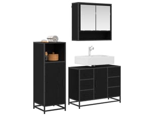 Ensemble de mobilier de salle de bain 3 pc chêne noir cf64342
