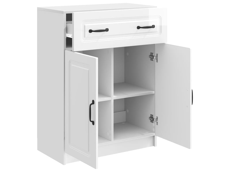  Buffet - bahut - meuble de rangement blanc brillant 66 x 34,5 x 87 cm bois d'ingénierie  - Conforama E