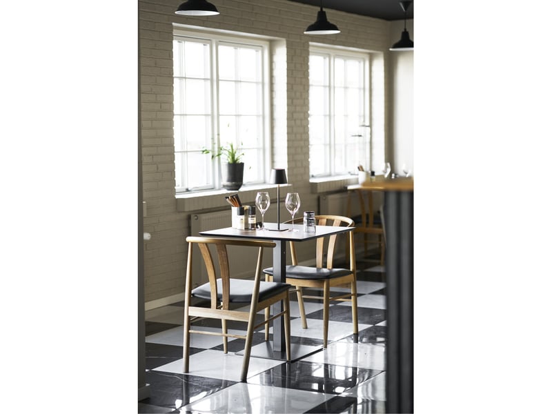 Fado-table de café 2 personnes décor pierre et acier 70x70 cm  - Conforama B