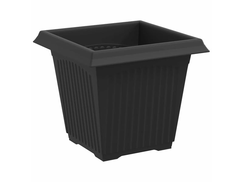  Jardinière - pot de fleurs carré 24 pcs noir 16 x 16 x 14 cm plastique  - Conforama E