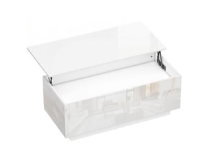 Table basse rectangulaire coloris blanc MEUBLIV  - 48 cmx102 cm