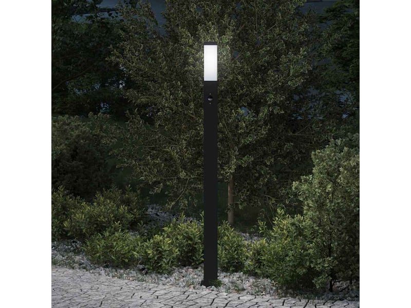  Borne lumineuse, lampadaire avec détecteur 110 cm noir ip44  - Conforama B