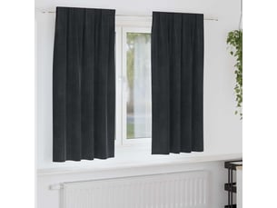 Lot de 2 rideaux, rideaux de fenêtre noir 140 x 175 cm velours cf44093