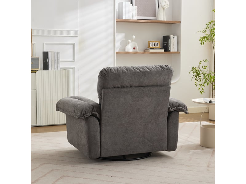 Canapé 1 place, canapé de salon, finition capitonnée, format surdimensionné, pour salon, chambre, pivotant à 360°, en chenille  - Conforama E