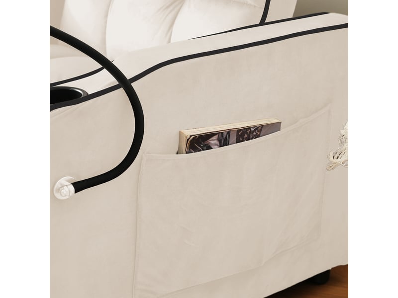  Canapé convertible 1 place en velours beige 83x167x76 cm WF228352353B - Conforama D