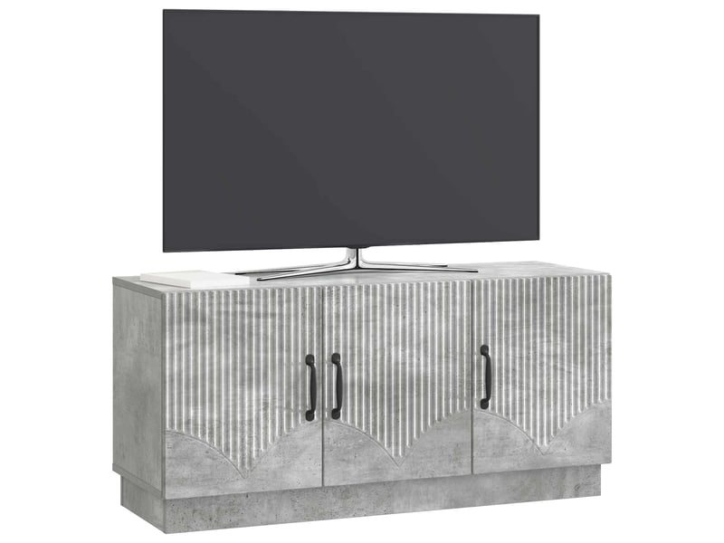  Meuble tv - banc tv - meuble de rangement gris béton 99 x 34,5 x 47 cm bois d'ingénierie  - Conforama C