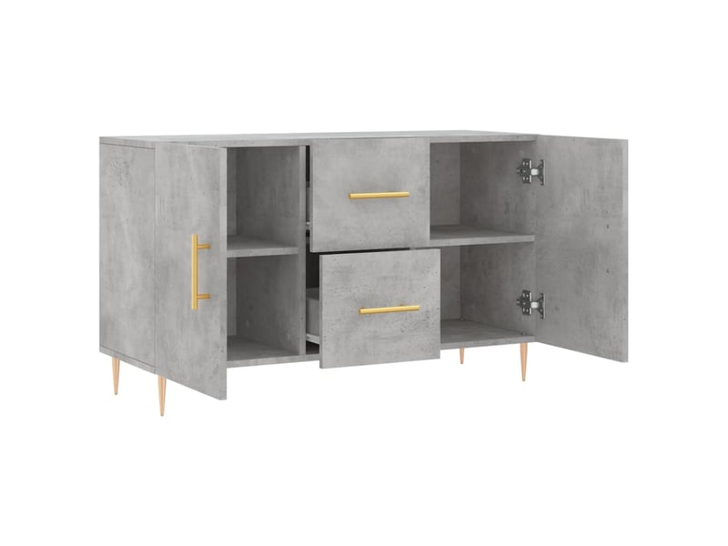  Buffet - bahut - meuble de rangement gris béton 100x36x60 cm bois d'ingénierie  - Conforama E