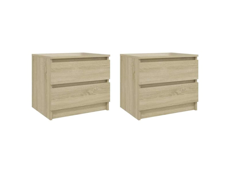  Lot de 2 tables de chevet - cabinet de chevet - table de nuit chêne sonoma 50x39x43,5cm bois ingénierie  - Conforama A