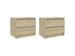 Lot de 2 tables de chevet - cabinet de chevet - table de nuit chêne sonoma 50x39x43,5cm bois ingénierie