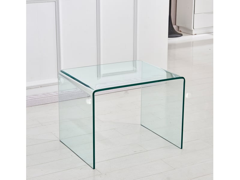  Table d’appoint 50x40x45 cm en verre trempé transparent  - Conforama B