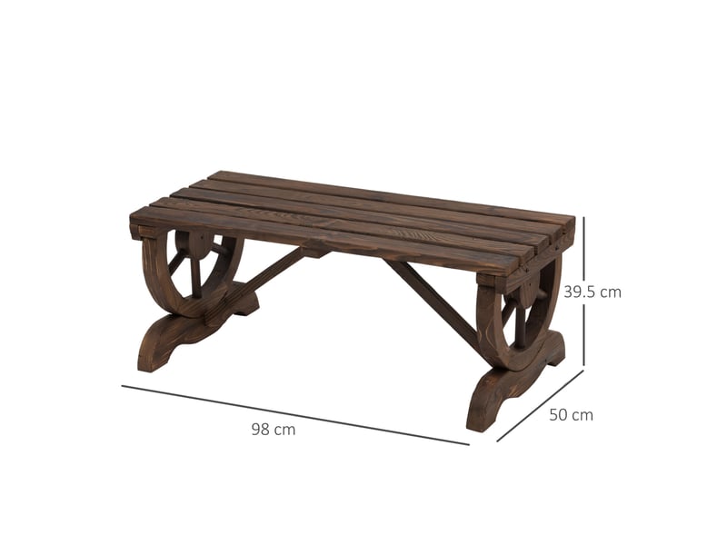  Banc de jardin 98 x 50 x 39,5 cm – marron – 2 places, assise large, confort et résistance aux intempéries  - Conforama C